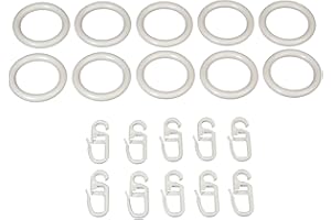 Liedeco Gardinenringe für Gardinenstangen Como, ø 20 mm, 10 STK weiß