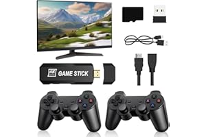 WARMFUNN Console da gioco retrò Plug and Play Game Stick con 2 controller di gioco, 40000+ giochi, 40+ emulatori, uscita HDMI 4K, console videogiochi wireless per TV Laptop Computer Proiettore