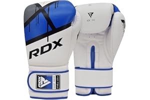 RDX Gants de Boxe Muay Thai d'entrainement, Maya Hide Cuir Mitaines, Ego Pro Sparring Kickboxing MMA Boxing Gloves, Gant pour Sac de Frappe Pattes d'ours Training, Homme Femme Adulte 8 10 12 14 16 oz