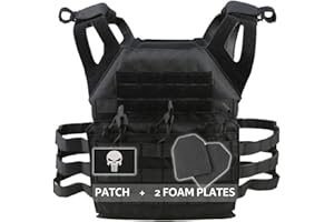 InfantryPro Gilet Tactique Airsoft Gilet Tactique gendarmerie porte plaque militaire Protection Airsoft equipement Airsoft pistolet airsoft replique arme bille Gilet Par Balle airsoft sniper air soft