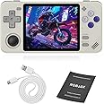 RGB10X Handheld Game Console 3.5'' IPS Screen System Portable Retro Hand-Held Games Consoles Built-in 10000+ Hand Held Classic Games 64G TF Card(Grey)