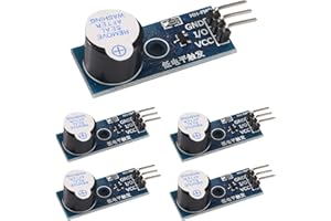 ALMOCN 5 unidades DC 3.3-5V activo, módulo de sonido de alarma de bajo nivel activo, módulo de unidad de alarma de zumbador de fuente