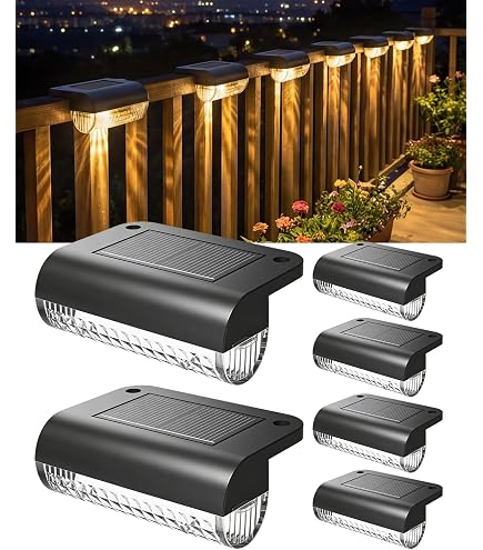 SKIKHN Solarleuchten 16er-Set – Wasserdicht, Warmweiß, Für Treppen, Zaun, Terrasse & Garten – Inkl. Klebe- Und Schraubbefestigung