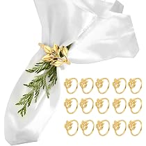 Set Di 4 Portatovaglioli Con Libellula – Verde E Dorato, In Metallo, Eleganti Anelli Per Tovaglioli, Decorazione Tavola Per Natale, Ringraziamento, Cene - 2