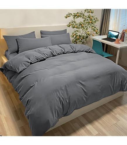 Utopia Bedding Set 6 Lenzuola Con Angoli - Una Piazza E Mezza (160x200) - Grigio - 2