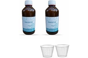 A2Z STORE Gaviscon Advance Peppermint 500ml Pack of 2 with (2 Free Plastic Measuring Cups 30ml)