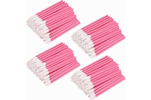 400 Pièces Pinceau à Lèvres, BetterJonny Applicateur Batonnet Brosse à Lèvres Applicateur Levre Lip Brush Pinceaux de Maquillage Parfait Outil de Maquillage Kits(Rose)
