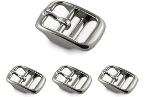 Ganzoo Fibbia per cintura in acciaio inox, set di 3 fibbie per cinture per uomo e donna, Paracord 550 buckle in argento, larghezza massima cintura 16 mm, fibbia ad ardiglione
