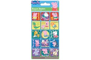 Paper Projects 01.70.12.045 Peppa Pig Rainbow Sparkly Reusable Reward Stickers, Multicoloured, 19.5cm x 9.5cm