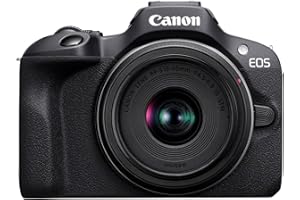 Canon EOS R100 (Gehäuse) mit RF-S 18–45mm & 55–210mm is STM – 24,1 MP APS-C Systemkamera – Dual Pixel CMOS AF, 4K-Video, 6,5 B/s, WLAN & Bluetooth - Perfekt, um kostbare Erinnerungen festzuhalten