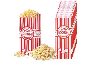 110 st engångspumpåsar av oljebeständigt papper i livsmedelskvalitet, popcornpåsar för filmkvällar, karneval, fest, picknick
