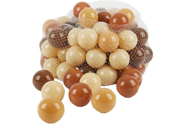 BIECO Balle pour Piscine à Balle Chocolat | 100 Pièces, Taille env. 6 cm | Balle Bebe | Balles Piscine à Balles pour Bébé
