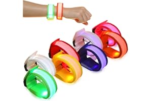 SUWIWKKOA 8pcs LED Bracelets Light Up Glow Sticks, Flashing Toy Wristbands, Glow in The Dark Party Bag Fillers Led Bracelets for Kids Adults for Camping, Running, Christmas, Wedding, Raves, Party