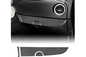 KUNGKIC Para Fiat 500 2011-2023 Abarth 595 2016-2023 Coche Pasajero Guantera Adhesivo Caja de Almacenamiento Cubierta de Fibra de Carbono Interior Accesorios Regalo (Negro)