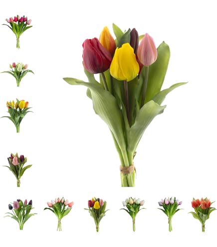 Knstliche Tulpen 20 Stck - Real Touch Tulpenstrau Fr Frhlings- Und  Osterdeko