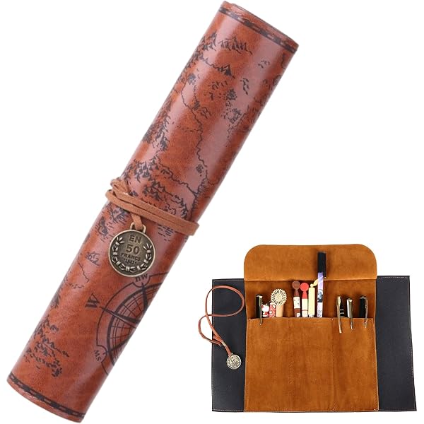 GORGECRAFT Astuccio In Pelle Vintage Con Tracolla - Mappa Del Tesoro E Bussola, 30,5x20,6 Cm