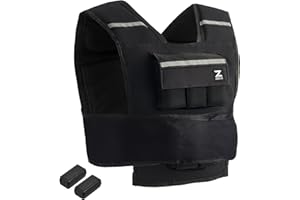 ZELUS Giubbotto Zavorrato Regolabile 10-20kg, Gilet Fitness con Ferro Puro Rimovibili, Gilet Regolabile con Cinta in Nylon Regolabile per Allenamento Cardio, Forza, Perdita di Peso, Jogging