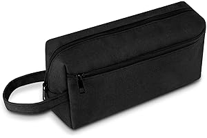 hoinya Pencil Case, Big Capacity Pencil Pen Case Office College School Large Storage for Stationery, Toiletries, Makeup, Travel & Office Supplies（Black）