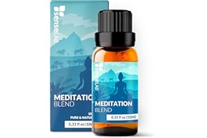 SENSELAB Mezcla de aceites esenciales de Meditación, extracto 100% puro con aceites de neroli, sándalo, pachulí, limón, lavanda, cedro y naranja, calidad terapéutica, para aromaterapia, para meditación (10 ml)