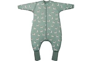 MOLIS & CO molis&co. Śpiwór niemowlęcy z nogami. 2,5 TOG. Idealny na okres przejściowy i zimę. 100% bawełna, Dusty Rose, 100 cm (4 Jahre)