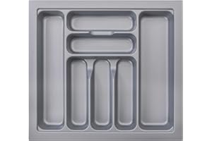 MUHOO Besteckkasten für Schubladen 60er Besteckeinsatz Küche aus Kunststoff Spülmaschinenfest 517 x 474 mm