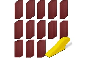 URAQT 130-arks sandpappersset, sandpapper med korn 40-1000, vått och torrt sandpapper, med handslipblock, lämplig för träbear