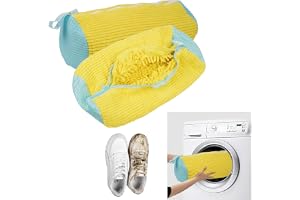 Newpop 2 stycken skotvättpåsar tvättmaskin, skopåse tvättpåse skor, skotvättpåse, skoväska, sneakers, tvättnät tvättpåse med dragkedja återanvändbar, 39 x 19 cm