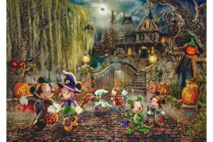 Schmidt Spiele 58033 Thomas Kinkade, Disney, Mickey & Minnie Halloween Fun, 1000 elementów, puzzle, karton