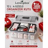 Lorempbox 12 L 4 G&ouml;zl&uuml; İlk Yardım Organizer Kutusu | Depolama &Ccedil;&ouml;z&uuml;m&uuml;