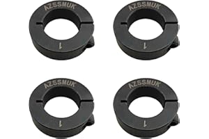 AZSSMUK Single Split Clamp-On Shaft Collar of Metal Material, 1 inch Bore, Set Screw, 4-Pack
