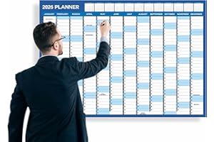 HLDI A1 Wall Planner 2026 Wall Calendar Large Jan To Dec Yearly Planner Full Year Planning Chart Academic Annual Poster For Student Family Home School Office Work Study 84.1x59.4cm(Folded)(1Pc)(Blue)