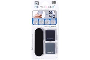 MOMO STICK MOMOSTiCK - El Original! Combi - Momoclip + Soporte para Dedos para teléfono móvil - Anillo de Soporte para teléfono móvil (Momostick Combinado + Momoclip Matt Serie - Negro)