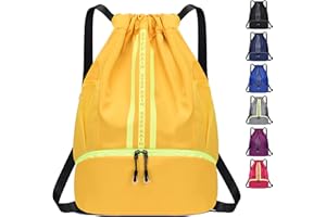 AIDBUCKS ABK Bolsa de gimnasio con cordón 45 * 33 cm - 2 compartimentos exteriores de malla compartimento para zapatos + compartimentos interiores - bolsa de deporte impermeable para niños y niñas 10L