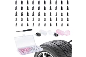 SPDYCESS 50 Pièces Clous en Caoutchouc pour Réparation de Pneu, Kit Anti-crevaison pour Voiture, Outil de Réparation avec Tournevis sous Vide pour Moto Vélos (25 S+25 L)