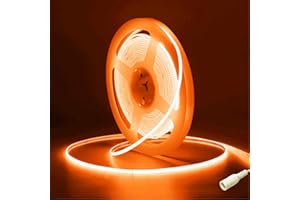 Striscia LED COB 5 metri DC12V,Fosingut 480LED/M Strisce LED Camera Adesive Flessibile,CRI90+ Arancia 4mm Alta Luminosità Luce Plafoniera LED Sottopensile Cucina per Feste,Scale,Armadio,Casa DIY Decor