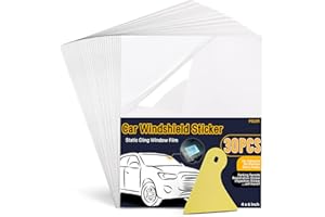 PSLER Adesivo per Parabrezza per Auto Applicatore per Parabrezza Supporto per Adesivo con Adesivo Trasparente Pellicola per Vetri Antistatica 30PCS 4 x 6 inch Vinile Statico per Possessori di Pass