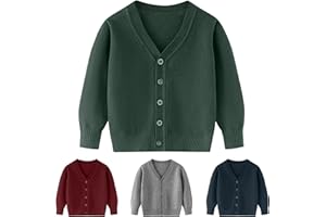 Kunyeah Cárdigan de Punto para niños y niñas, suéter de algodón Soild para niños, Cuello en V, Manga Larga, Ropa de Abrigo para niños de 3 a 7 años