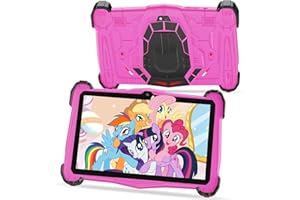 Semeakoko 7 Inch Kids Tablet, Android 12, 2+32GB,Dual Camera,WiFi,Bluetooth,Parental Control,Kid-Proof Case,YouTube,Google Play Store,Learning Tablet - Pink