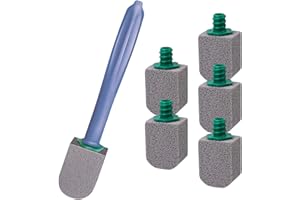 BAIEYE Piedra Pomez para Limpieza WC,6 Recambios de Piedra Pomez,con Asa Reutilizable,Limpieza Eficaz de La Piedra,para Baños,Cocinas,Fregaderos y Lavabos