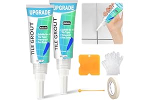 HALLDELI Kit de reparación de juntas de azulejos, 2 bolígrafos de lechada con herramientas para baño y cocina, hundir, bañera, inodoro, secado rápido y renovador de juntas impermeable (gris)