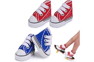 ASTER 2 Paar Finger Skateboard Schuhe, Mini Finger Schuhe, Finger Spielzeug Board Canvas Schuhe für Kinder, kleine Finger Dance Schuhe für Finger Breakdance