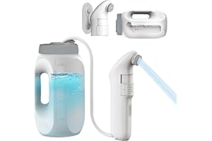 ZEY LUXE Electric Portable Bidet Sprayer – 2.5L Handheld Travel Shattaf, Strong Pressure Toilet Spray, Rechargeable 1600mAh Battery, USB-C Charging – Home, Camping & Outdoor Hygiene (White, JP-239B)