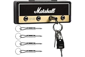 WEALROTN Key Holder for Wall, Key Hooks Wall Mounted, Amp Key Hangers Fender Key Shelf, Vintage Guitar Key Chain, Black Key Rack for Home Office