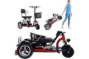 GENERISCH Mobilitätsroller für Erwachsene Faltbares leichtes 3-Rad-Design Mit Korb und Bequemer Sitz Mobilitätsroller Mit 3 Rädern für ältere Menschen und Behinderte (A)