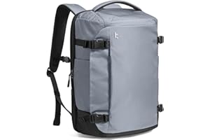 ‎TOMTOC tomtoc Plecak podróżny 40 l, przyjazny dla TSA bagaż podręczny, odporny na zalanie, lekki plecak biznesowy, trwała duża torba weekendowa na co dzień pasuje do laptopa 17,3 cala, Czarny Ripstop