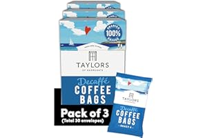 Taylors of Harrogate, Roast 4, Decaffe Coffee Bags, 3 Boxes of 10 (Total 30 Bags)