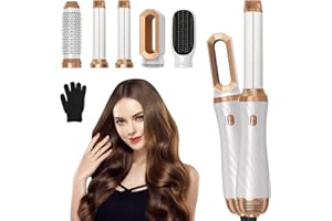 Anluomania Airstyler Set & Haartrockner 1000W, Hairstyler set mit Föhn, Warmluftbürste Set, Föhnbürste mit Airflow Lockenstab, Air styler für Glätten, Trocknen, Volumen, Locken