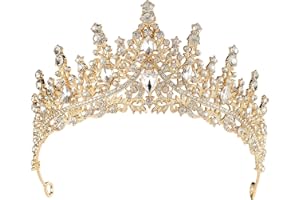 Evadollina Halloween Krone, Krone Halloween, Tiara, Tiara Damen, Goldkrone für Frauen, Kristallkönigin, Kronprinzessin