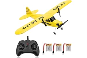 Makerfire Aereo RC FX-803 RTF RC Aereo 2.4GHz 2CH Built-in 6-Axis Gyro EPP Telecomando Aereo Glider Facile da volare per Principiante Adulti Bambini (Giallo)