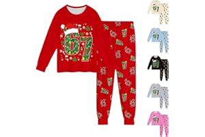 GENERIC 67 Meme Set for Boys and Girls Christmas Six Seven Number 6 7 Long Sleeve Pjs Tops and Pants 2 Piece Outfit Kids Youth Matching Family s for Women Men Xmas Clothes Sets